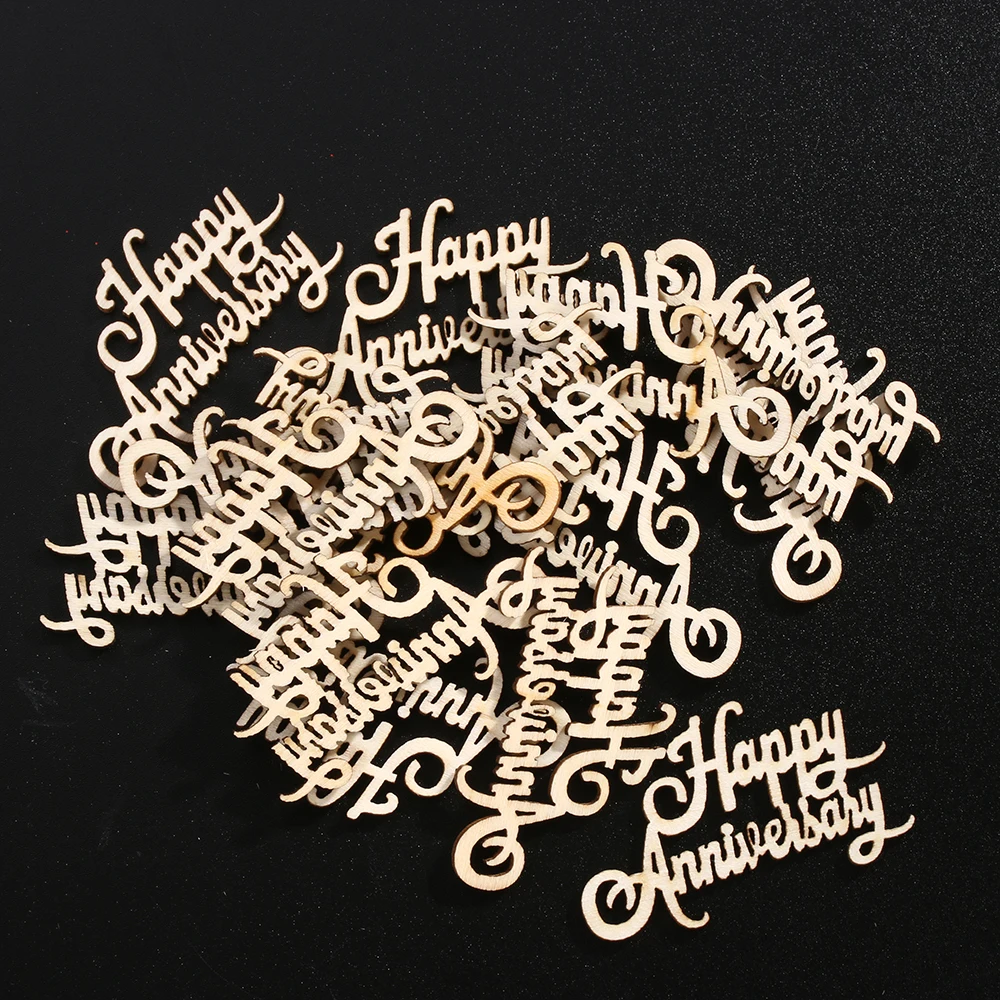 15 шт. лазерная вырезка на годовщину деревянные ломтики подвесные украшения