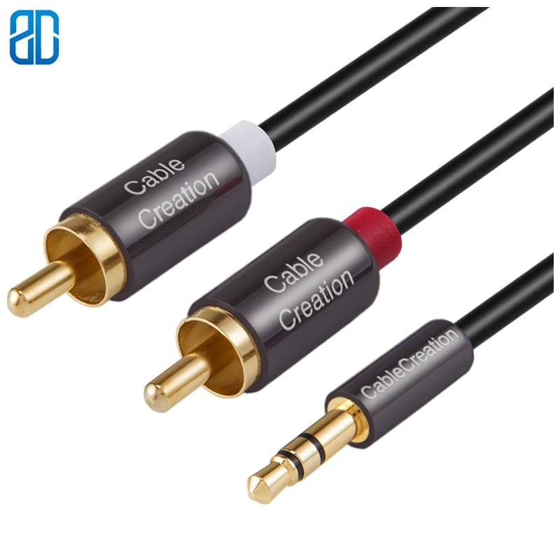Y образный аудио разветвитель со штекером 3 5 мм на RCA кабель для ТВ смартфонов MP3