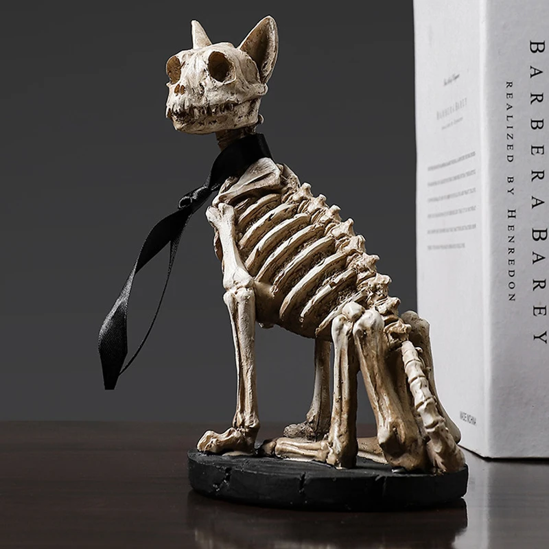 Северная Европа с животными в стиле ретро декор кошка череп голова Скелет