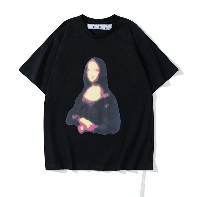 Футболка мужская с принтом Моны Лизы модный топ роскошная дизайнерская рубашка