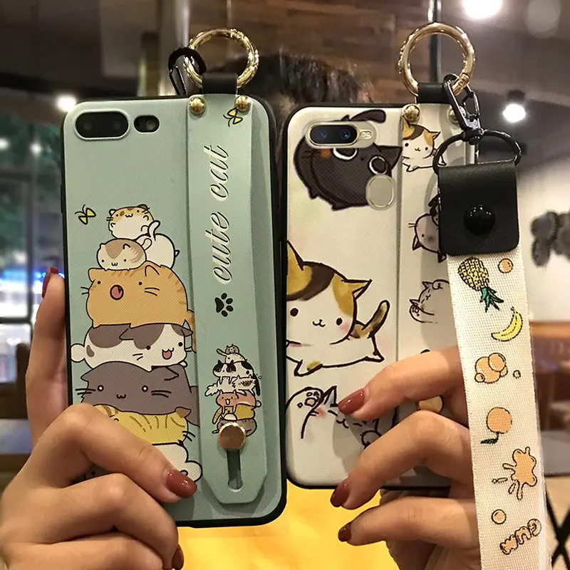 Shockproof Phone Case For Oppo A7 / AX7 A5s AX5s 6.2-inch Holder TPU Silicone Cover Lanyard Cute Cartoon Series | Мобильные телефоны