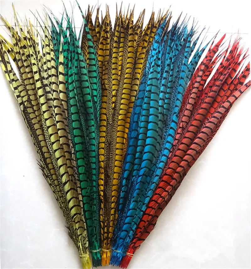 

50pcs 32-36 Inch/80-90cm Lady Amherst Pheasant Tail Feathers for Crafts DIY Decor Carnival Costumes Wedding Decorations Plumes