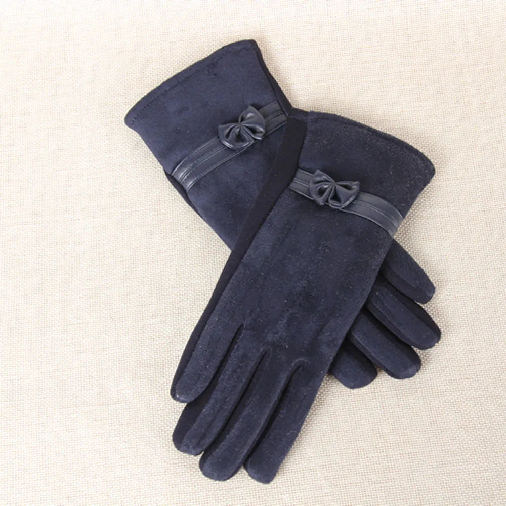Перчатки женские зимние перчатки guantes 1 пара Новые модные зимние женские теплые перчатки для езды на велосипеде с бантом Mujer N1