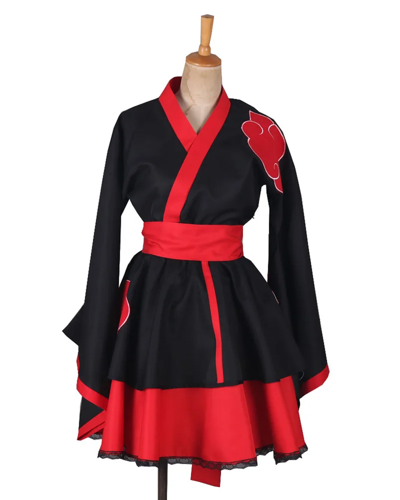 

Akatsuki Organization Female Lolita Kimono Dress Cosplay Costume