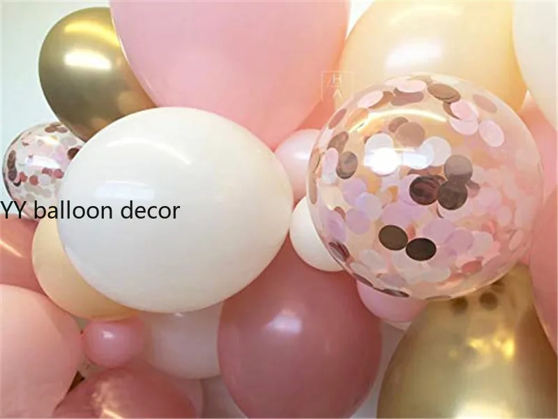 116 шт воздушный шар арочный комплект розовое золото конфетти шары из латекса