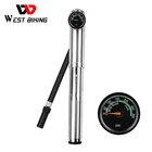 Портативный велосипедный мини-насос WEST BIKING 89G, насос для горного велосипеда 160 PSI, ручной велосипедный насос высокого давления, насос для накачки шин с мячиками