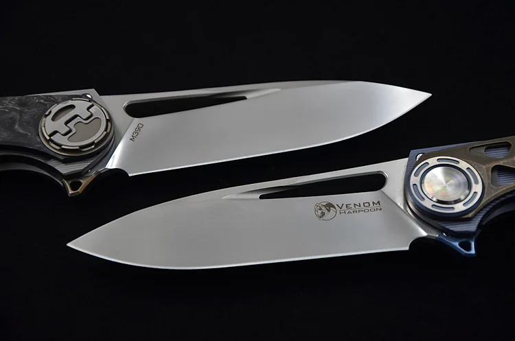 Складной нож Веном гарпун M390 лезвие из титана карманный кухонный для выживания