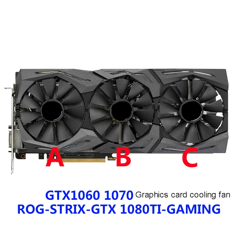 Для ASUS ROG STRIX RX580/480 GTX1080Ti/1080/1070Ti/1070/1060 игровой охлаждающий вентилятор|Кулеры и