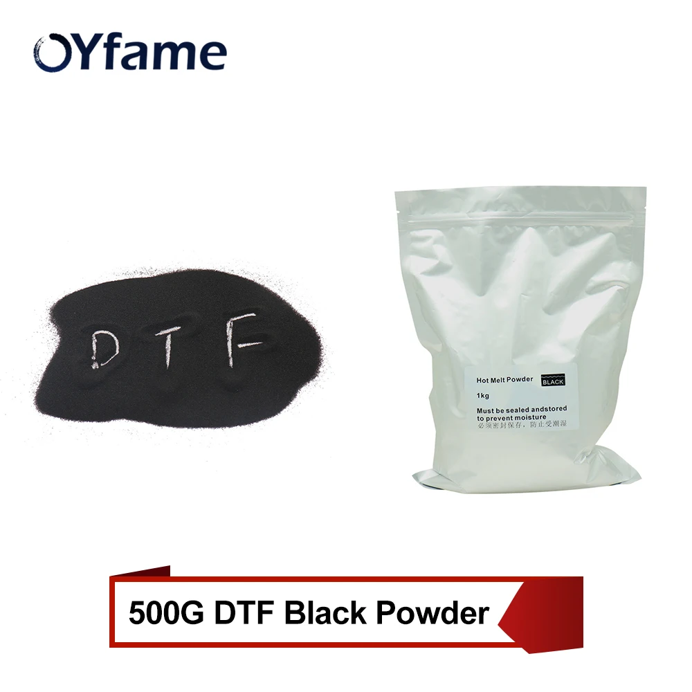 

OYfame Black DTF Powder 500g For DTF Printer Polyamide Powder PET DTF ink Direct Transfer Film Printing Machine A3 DTF Powder