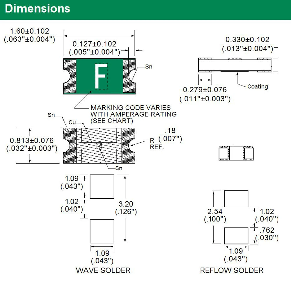 100 шт. Littelfuse 0603 3.5A SMD предохранитель 32 в очень Быстродействующее поверхностное