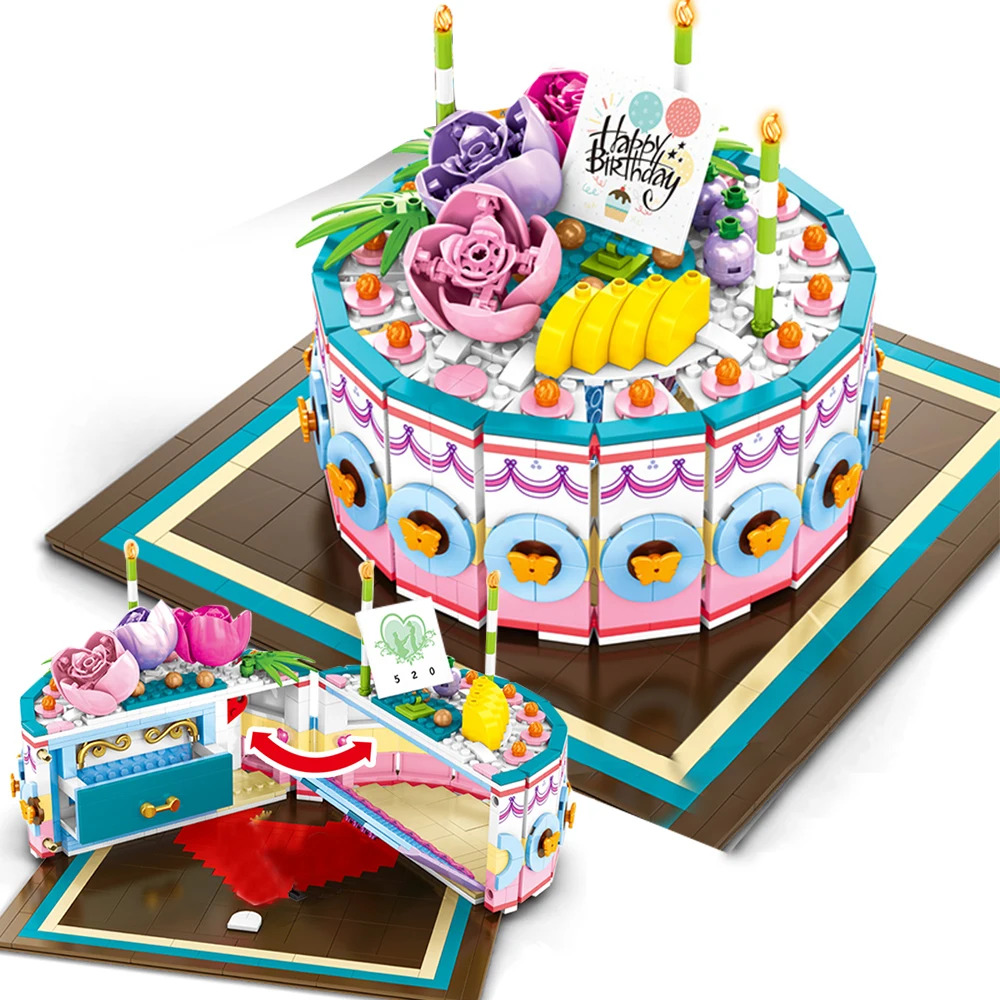 Блоки sembo креативные модели тортов на свадьбу и день рождения строительные