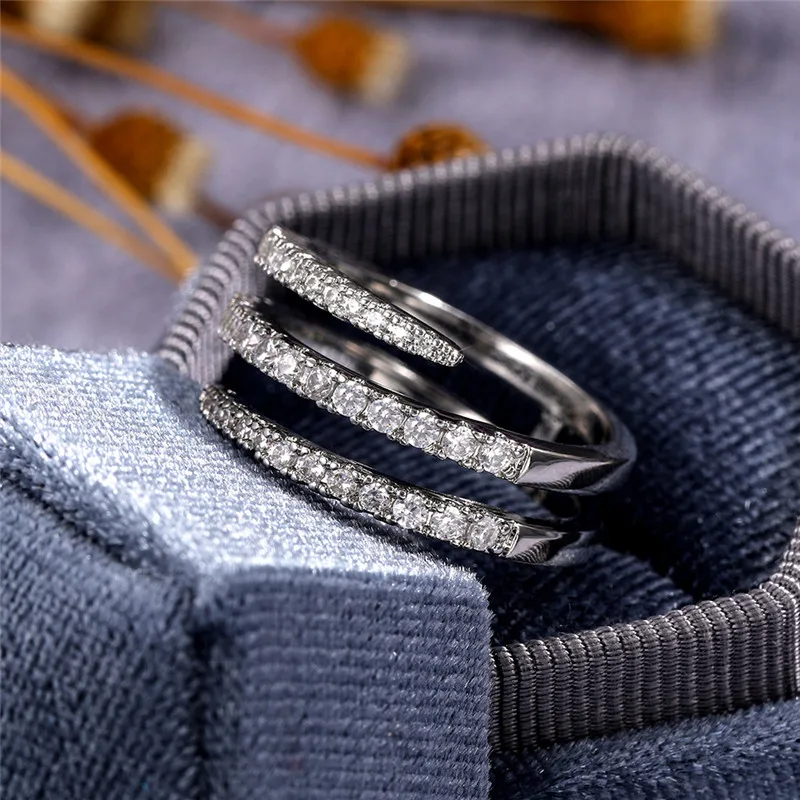 Модные серебряные кольца WUKALO с крестом для женщин блестящие фианитом класса ААА