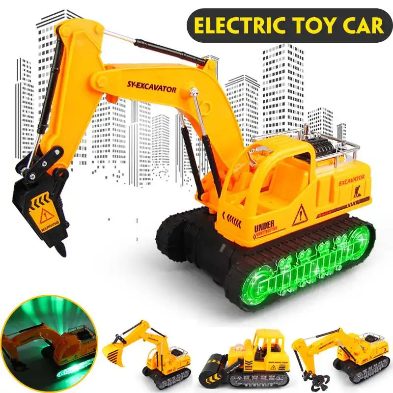 

Children Electric Excavator Engineering Vehicle Simulation Toy Bulldozer Loader Truck Model with Lights & Music Gift for Kids