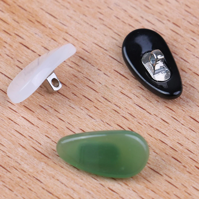 

1 Pair Anti-slip Jade Nose Pads Stick On Screw-in Nose Pad For Eyeglasses Glasses Accessories
