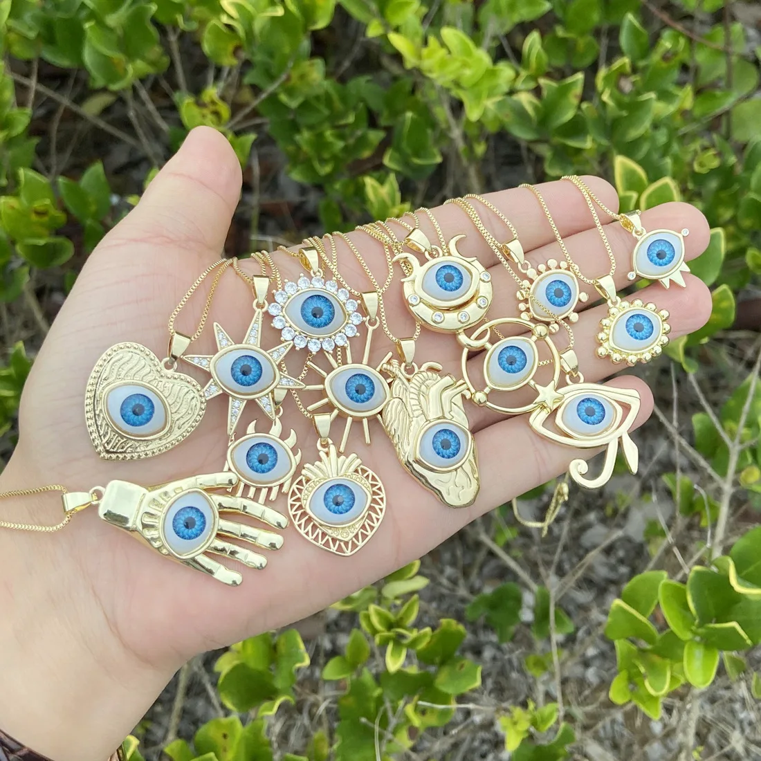 

2021 модное Очаровательное ожерелье с кристаллами, готическое ожерелье с винтажным кулоном в виде глазного яблока и сглаза в стиле панк, ожер...