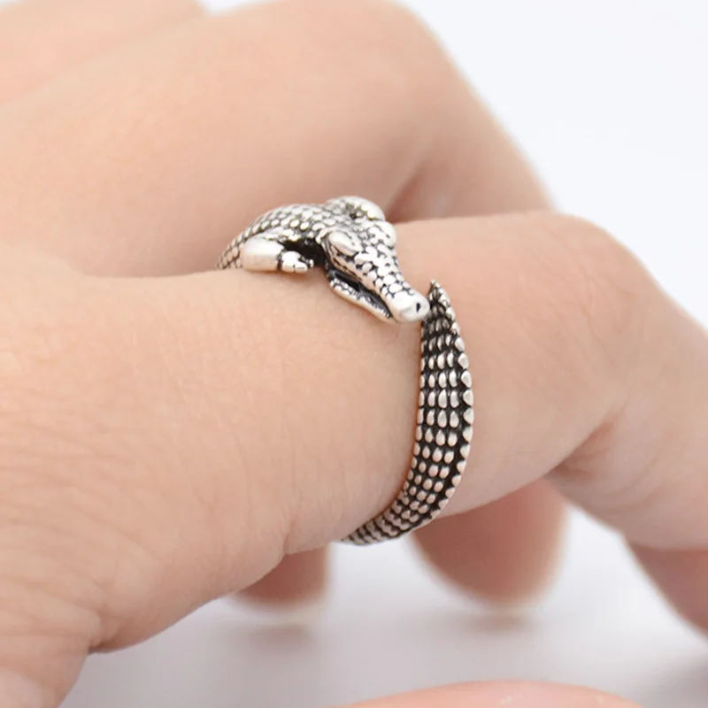 Винтажное кольцо в стиле панк С ИМИТАЦИЕЙ КРОКОДИЛА|ring for|lovers ringsrings for men |