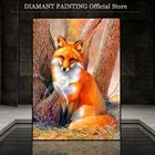 5D алмазная живопись на весь экран, животное лисы, алмазная вышивка, полноразмернаякруглая вышивка крестиком стразы, Декор, домашний подарок