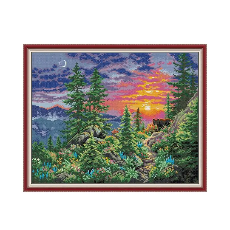 

Набор для вышивки крестиком Sunset, светящийся холст 18 карат 14 карат, вышивка «сделай сам» ручной работы