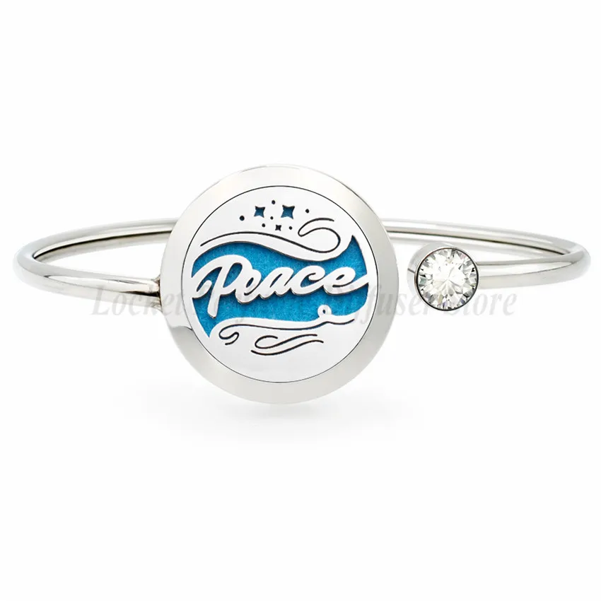 Tree root peace 25mm 316L Stainless Steel Diffuser Bracelet Rotatable Essential oil Perfume Bangle Women 10pcs Pads | Украшения и