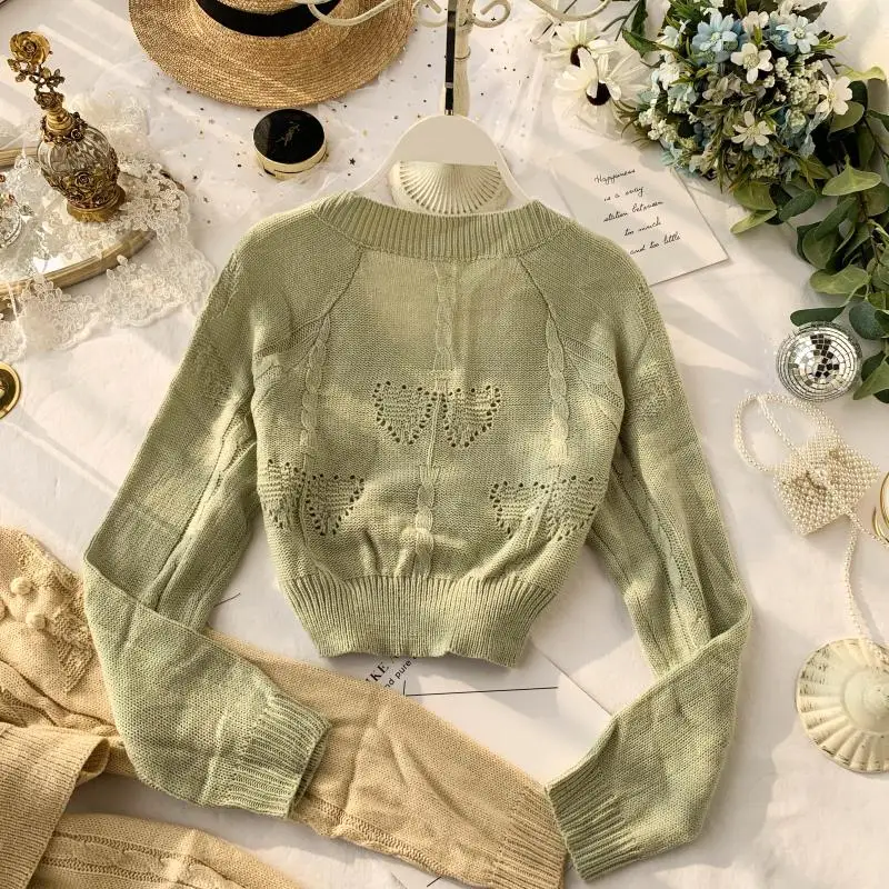 Свитер женский осенне-зимний однотонный с длинным рукавом | Женская одежда