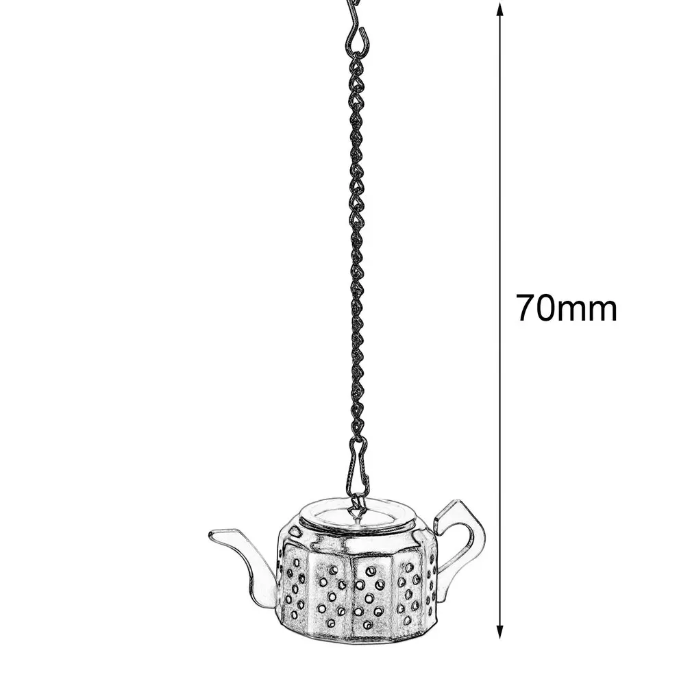Practical Cute Durable 304 Stainless Steel Teapot Tea Infuser Spice Drink Strainer Herbal Filter+Tray | Дом и сад