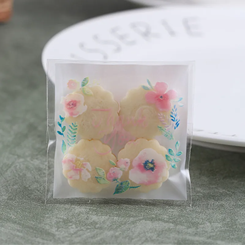 100PCS Christmas Cookie Candy Dragee Package Diy Self Adhesive OPP Gifts Bag New Year Noel Decorations for Home Baking Supply | Дом и сад