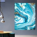 Алмазная 5D картина сделай сам, абстрактная вышивка с голубыми линиями, пейзаж, вышивка крестиком, мозаика из страз, паста, подарок для хобби