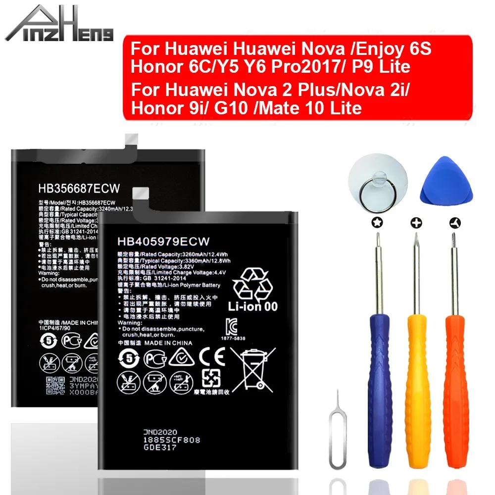 HB366179ECW HB405979ECW Аккумулятор для Huawei Nova 2 Plus 2i Honor 9i 6C Y5 Y6 Pro Enjoy 6s P9 Mate10 Lite|Аккумуляторы