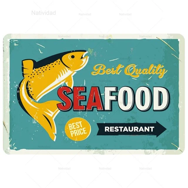 Винтажный металлический оловянный плакат в стиле ретро с изображением морского