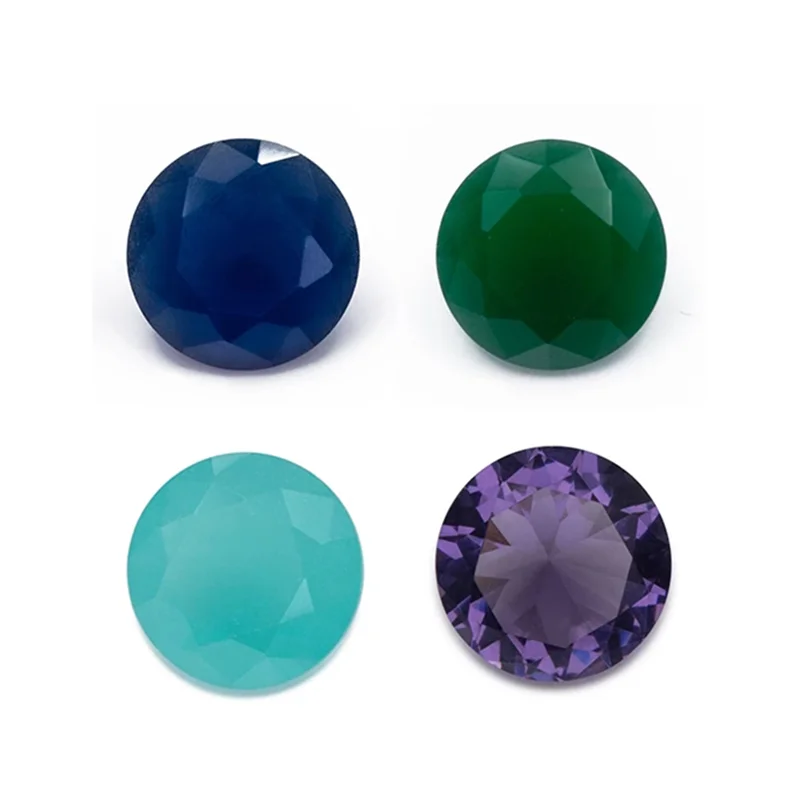 

Size 4mm-12mm Round Shape Loose Glass Stone Blue Green Violet BW1 Color