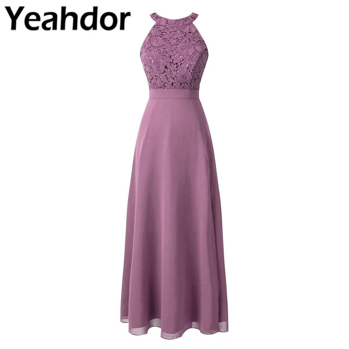 

Vestidos Bridesmaid Dresses Women Lace Chiffon Sleeveless Long Dress Evening Gowns for Wedding Party Women Elegant Dress