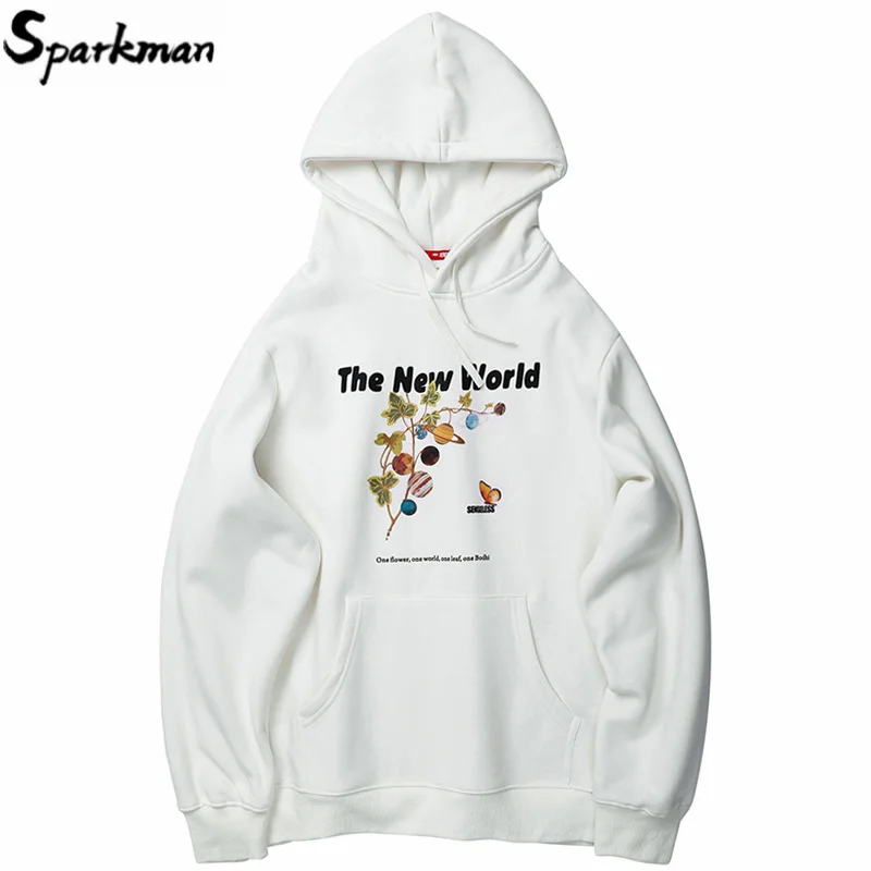 Толстовка в стиле хип-хоп Мужская Уличная Harajuku цветной пуловер с капюшоном