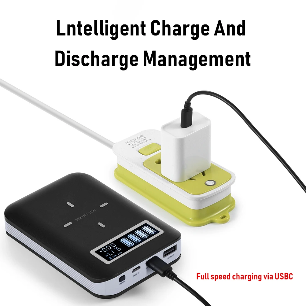 

Quick Charge 4x 18650 Power Bank Case 10W Wireless Charging Box USB Mobile Phone Charger QC3.0 PD DIY Shell 18650 Battery Holder