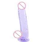 Супермягкий гелевый фаллоимитатор, реалистичный Мужской пенис с кристаллами, Женский мастурбатор, мощная присоска, точка G, оргазм
