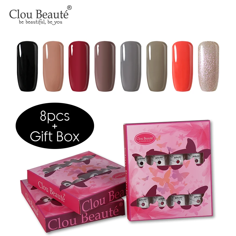 ZH09 Clou Beaute набор гелей-лаков для полуперманентного маникюра, набор растворимых лаков для дизайна ногтей, 8 шт - Цвет: ZH09