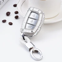 diamond car key case cover shell for hyundai ix25 ix35 i20 i30 i40 hb20 santa fe creta solaris 2017 3 buttons auto accessories
