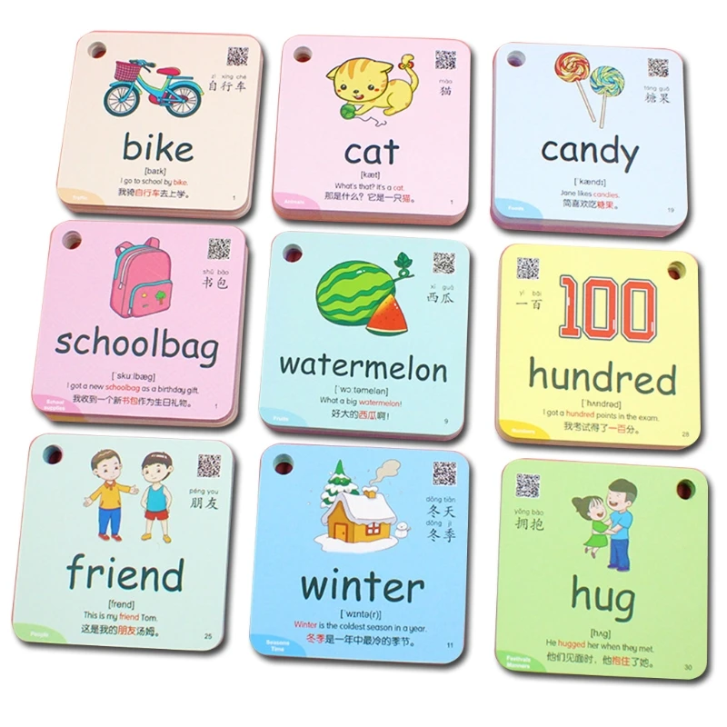 

600 Words 20 Categories Cognition Learning Card Animal Shape Color Flash Cards PXPA