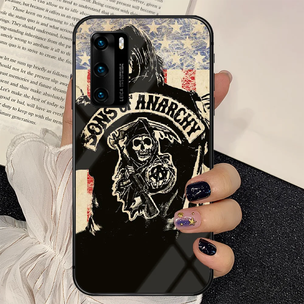 

American TV Sons of Anarchy Phone Tempered Glass Case Cover For Huawei P Nova Mate 5T 20 30 40 E Pro Lite Smart 2019 2021 Coque