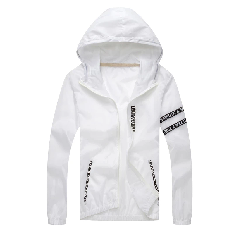 Ветровка мужская с капюшоном Спортивная тонкая куртка защитой от солнца верхняя