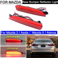 2pcs error free red led rear bumper reflector lamp tail brake stop light for mazda 2 dy mazda 3 axela mazda 5 mazda 6 atenza