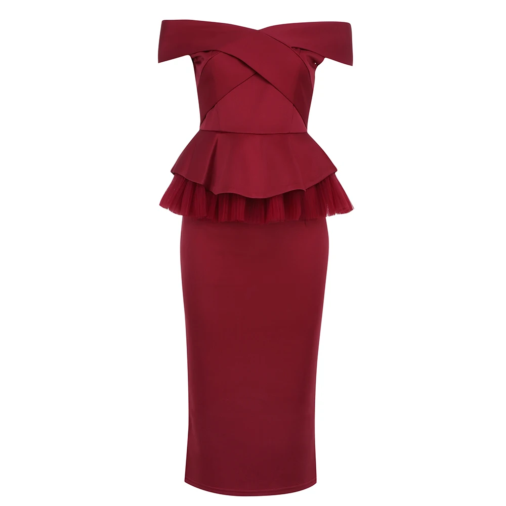 

2021 New Summer Tassel Off Shoulder Bodycon Bandage Dress 2 Piece Women Sexy Red Bodycon Dress Evening Party Two Piece Sets