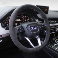 alcantara steering wheel cover for audi a4 b9 avant allroad q3 q5 sq5 q7 sq7 q8 sq8 2005 2006 2007 2008 2019