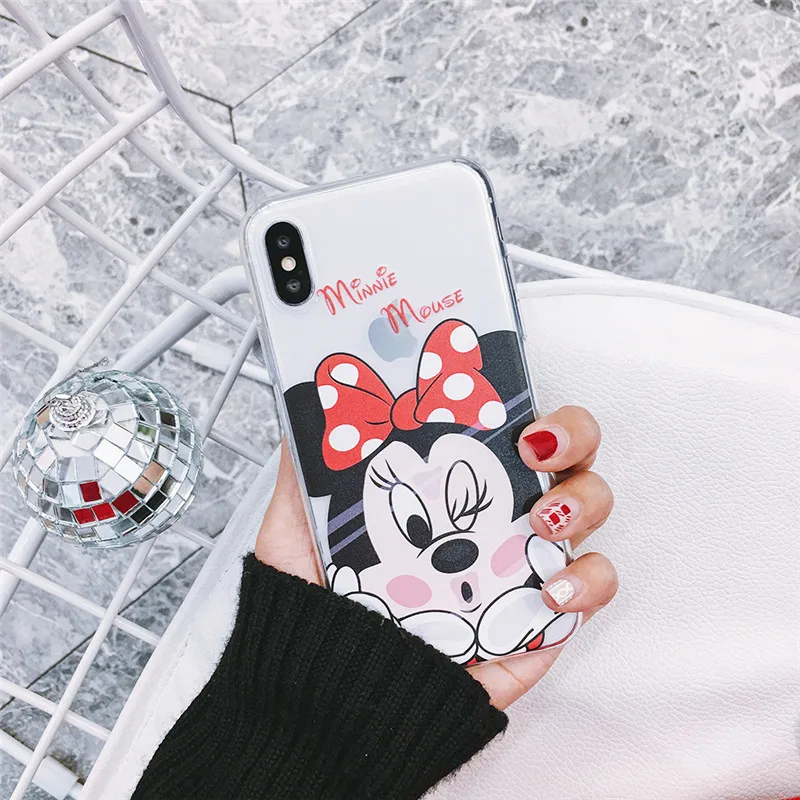 Милый чехол с рисунком Микки для iPhone 6, 6s, 7, 8 Plus, мягкий силиконовый чехол для телефона, чехол для iPhone 11 Pro, X, XR, Xs Max, чехол