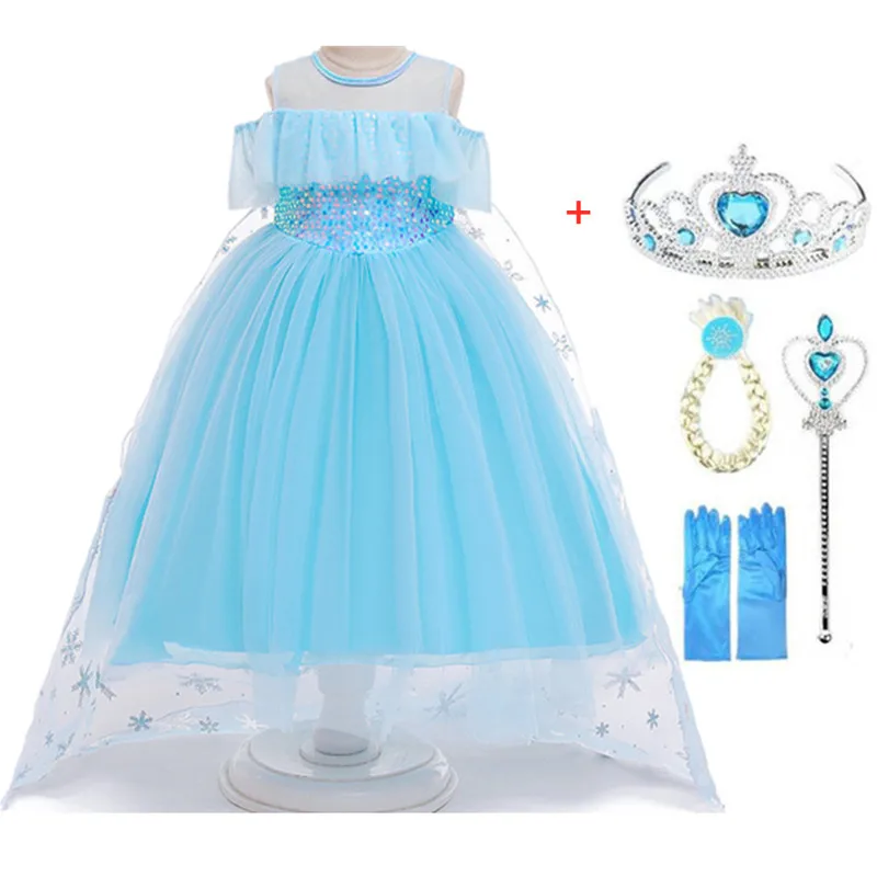 Платье Золушки на Хэллоуин платье с блестками Детские платья для девочек Эльзы