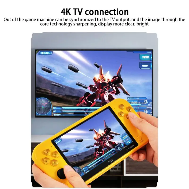 

5.1 Inch HD Game Console Double Rocker Handheld Arcade Retro 8GB Built Game Support Movie Music Take Photo Handheld Game Console