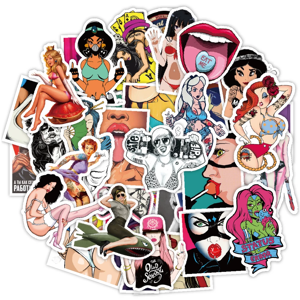 Pegatinas de grafiti para ni&ntilde;as, pegatinas de vinilo resistentes al agua para ni&ntilde;os, adolescentes, adultos, equipaje, port&aacute;til, bicicleta, suministros de monopat&iacute;n, 50 Uds.-1