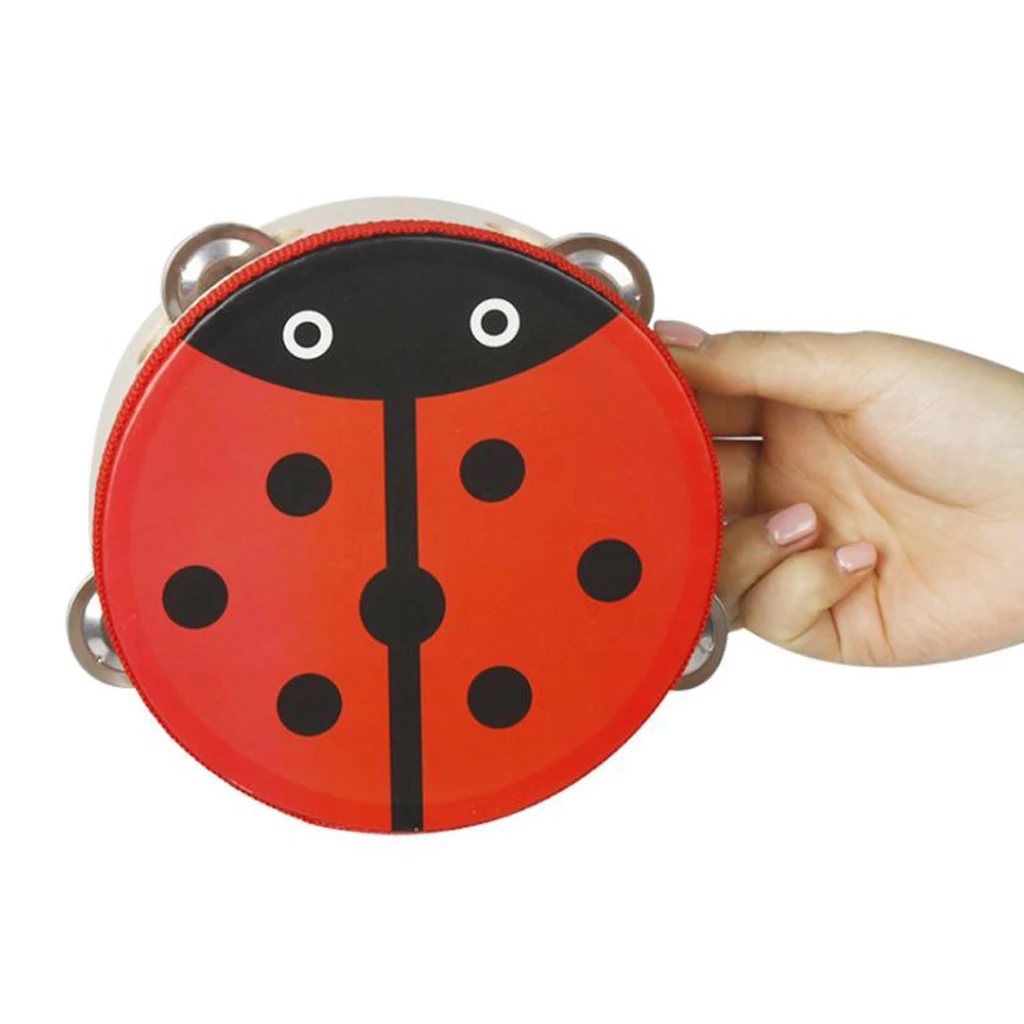 Деревянный Бубен ручной Колокольчик перкусия инструмент для детей Малыш