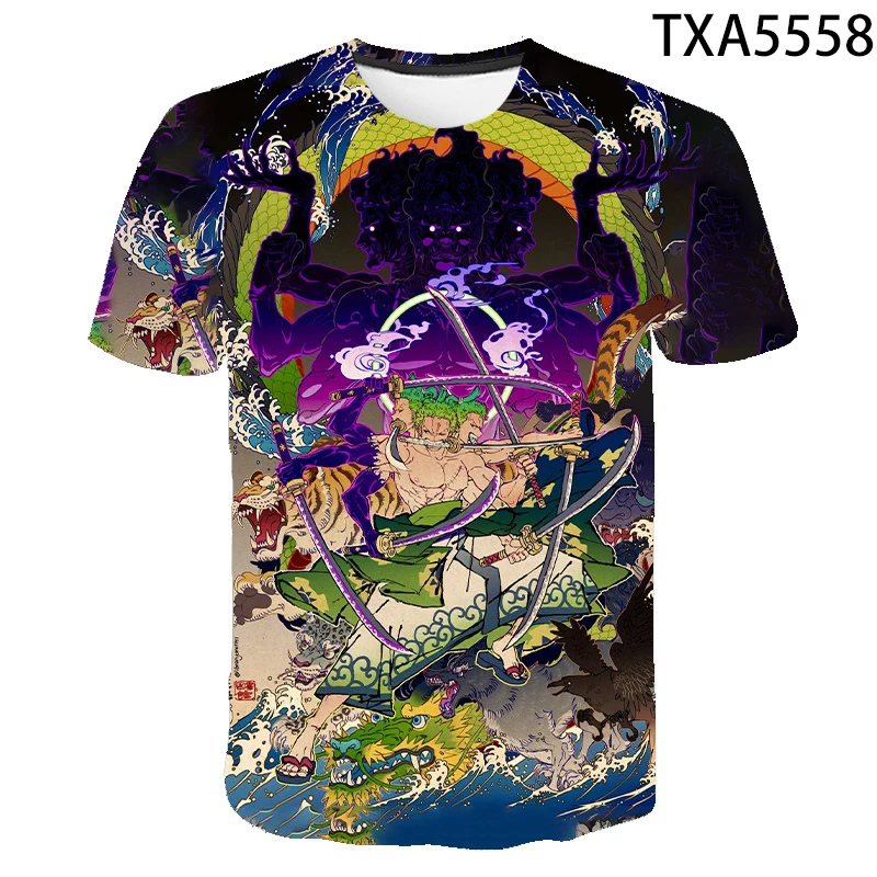 

New Summer Short Sleeve Anime One Piece Printed 3D T-Shirt Men Women Children Summer Cool Streetwear Cool Boy Girl Kids Tops