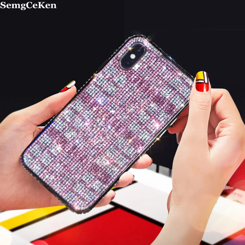 SemgCeKen bling 3d Алмазная чехол для iPhone 6 s 6s 7 8 plus 6plus 7plus роскошный держатель кольцо