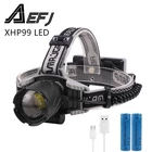 Супермощный светодиодный налобный фонарь XHP99, налобный фонарь с аккумулятором 18650, Головной фонарь для рыбалки с Usb, налобный фонарь для кемпинга